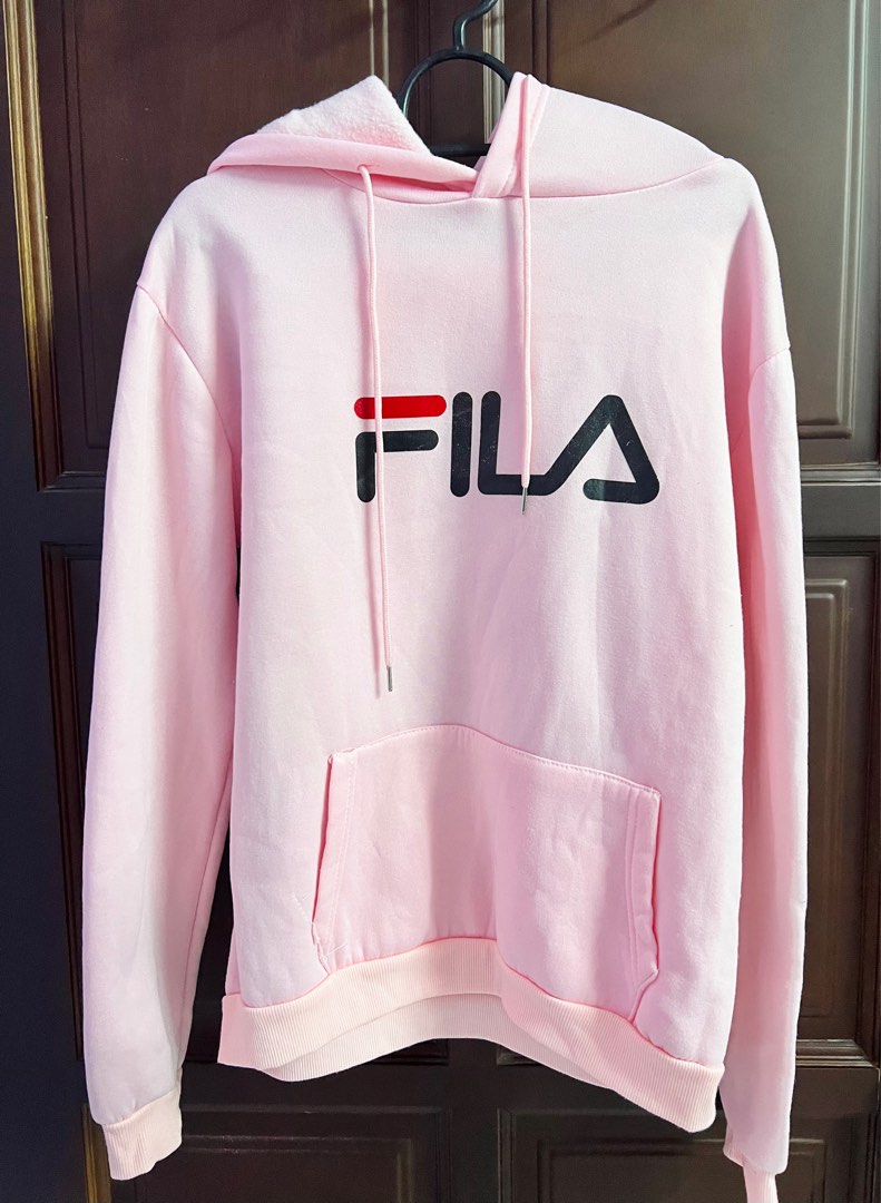 Light pink fila hoodie top