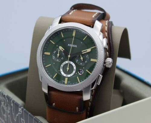 Fossil FS5962 Machine Green Dial Chronograph Tan Eco Leather Date Analog  Men Watch, Men\'s Fashion, Watches & Accessories, Watches on Carousell