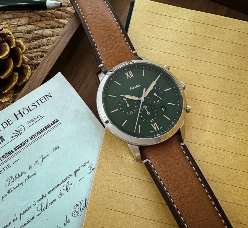 Fossil FS5963 Neutra Chronograph Tan LiteHide Leather Strap Date