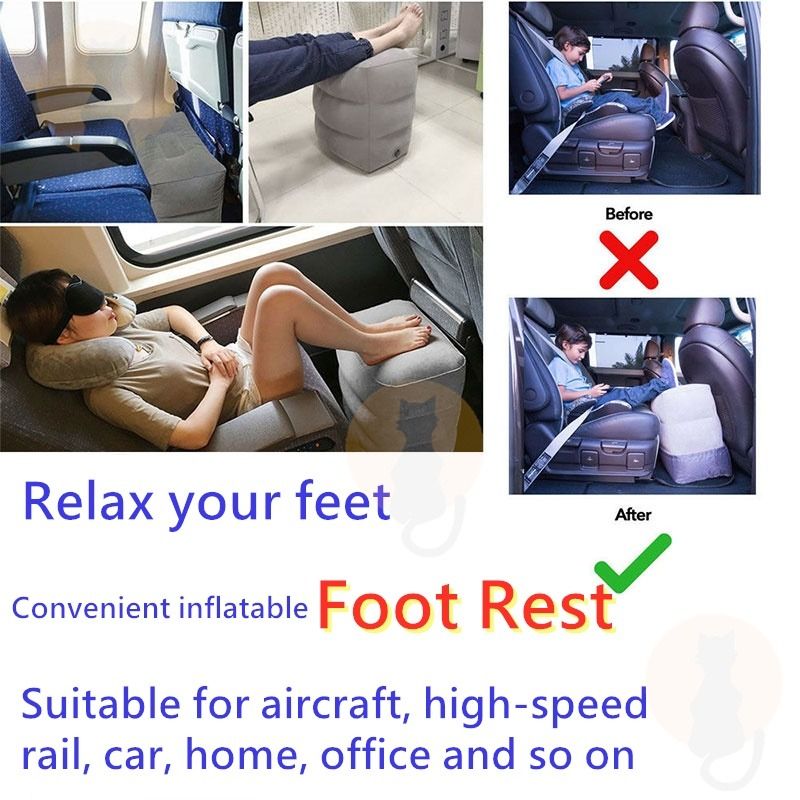 Inflatable Travel Foot Rest Pillow, Multi-function Adjustable Heights Travel  Pillow, Portable 3 Layers Travel Pillow Foot Rest, For Kids Sleeping And