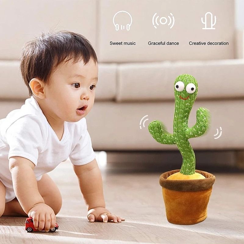 Dancing Cactus Toys, A Cactus That Can Dance, Sing, Twist, and Shine 120  English Dance Recordings Learn to Speak (Dancing Cactus with Hat) 