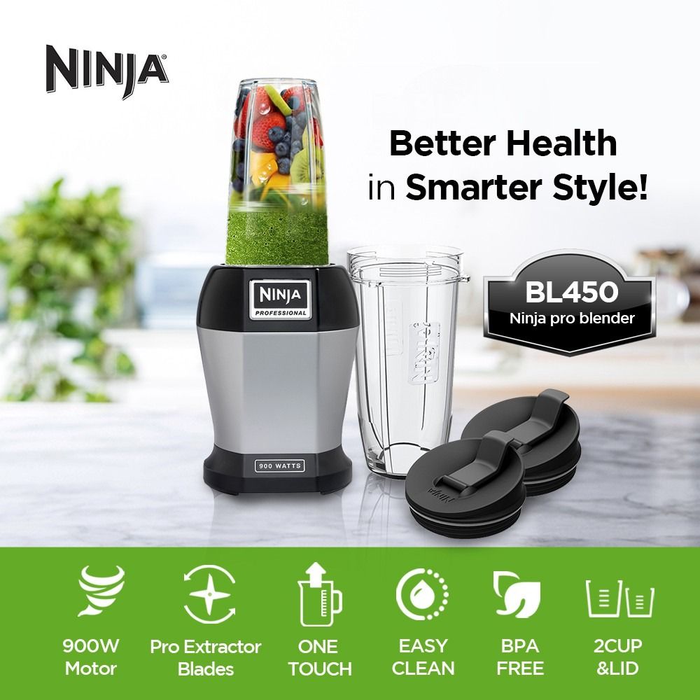 Nutri Ninja Professional Blender 900 Watts BL450 Chopper Blade No Lids