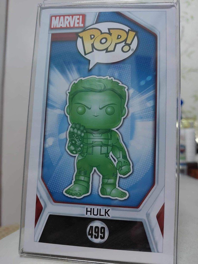 Funko Marvel Avengers Endgame Hulk SE (Category: Designer & Blind Box Toys) located in Quezon City. Submitted by robbrules (Listing ID 1251417443, Image 3). Description: Funko Pop Marvel Avengers Endgame Special Edition Never Out of the Box Box Condition: 10/10 Hulk Chrome 499 with boss protector.