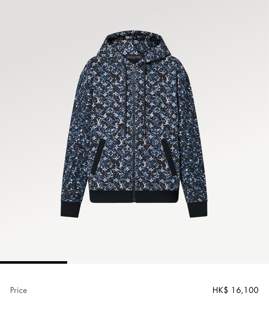 FW23 Monogram Zip-Through cotton hoodie, 男裝, 上身及套裝, 衛衣