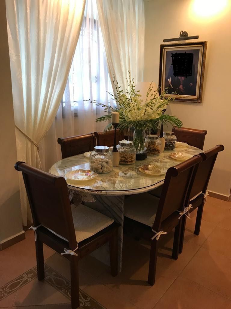 Genuine Marble Dining Table (1.6m), Furniture & Home Living, Furniture