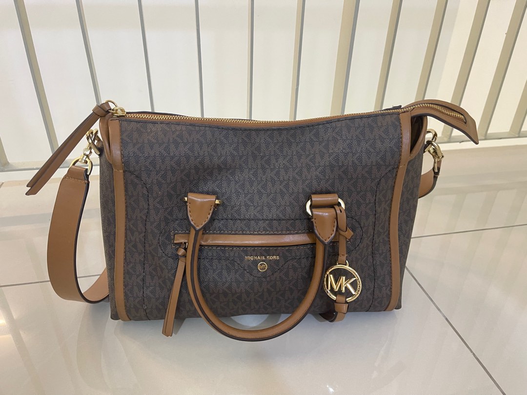 Genuine Michael Kors Carine Medium Logo Satchel Luxury Bags
