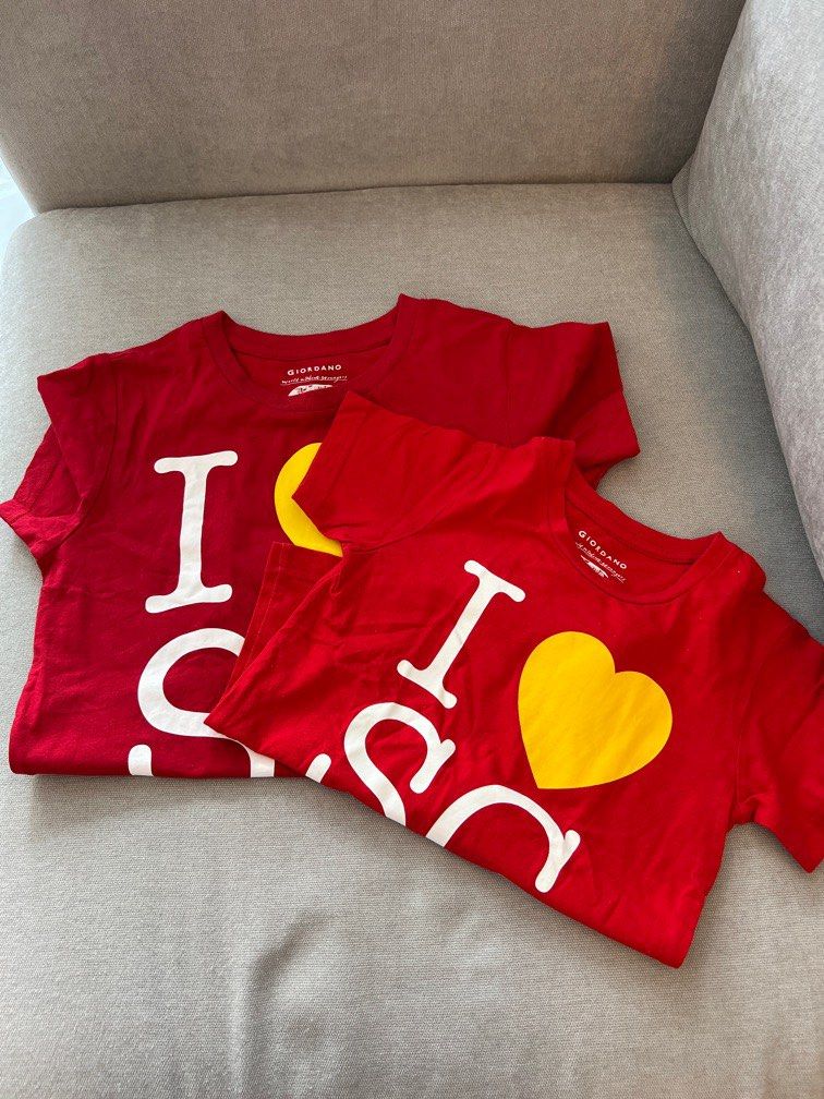 4Y 10Y FREE DELIVERY Giordano I Love SG Red Kids Top Tee T Shirt Babies Kids Babies Kids Fashion on Carousell