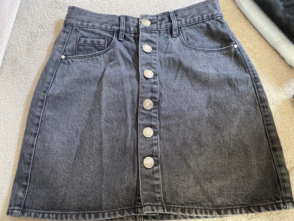 Black denim shop skirt glassons