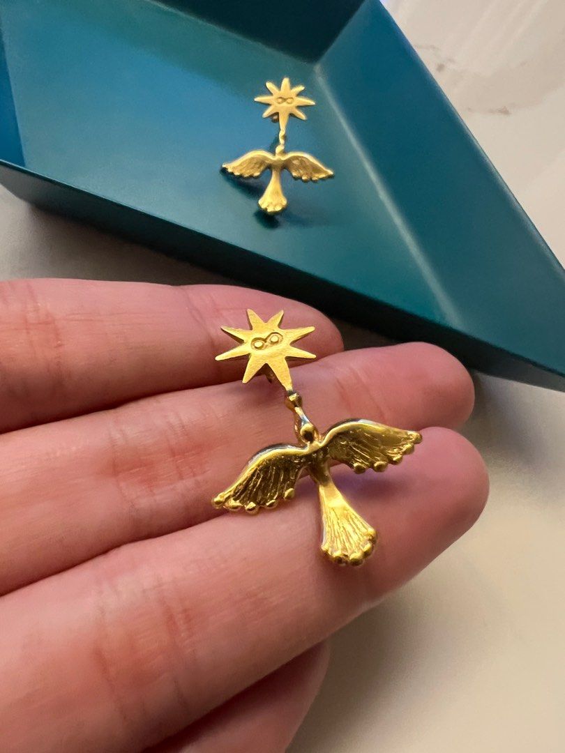 Gold bird earrings store