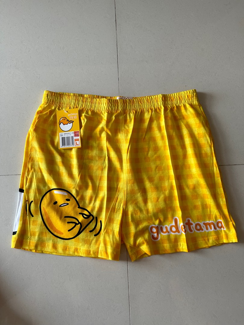 3-pack Short Cotton Boxer Shorts - Yellow/Gudetama - Men