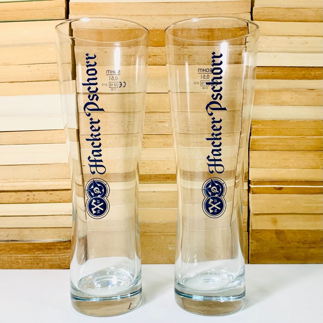 Hacker Pschorr Tall Beer Glass (0 5L) Hobbies Toys Memorabilia