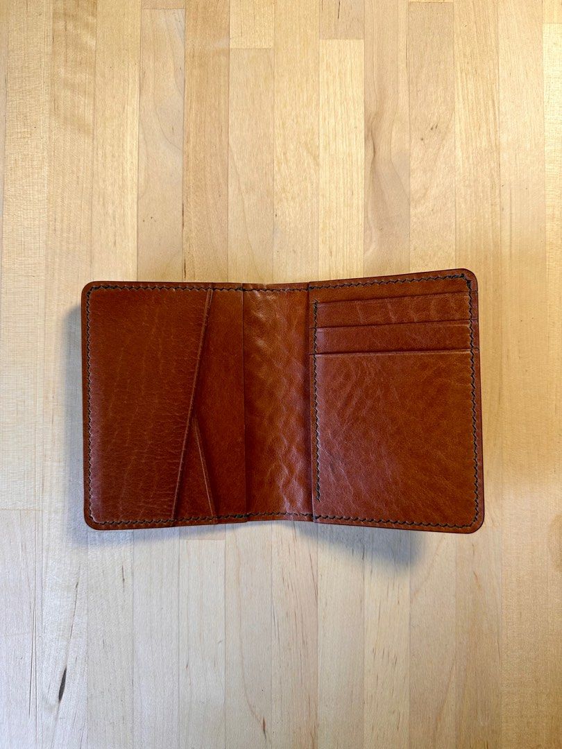 Handmade Custom Mens Leather Wallet Epi Leather Minimalist 