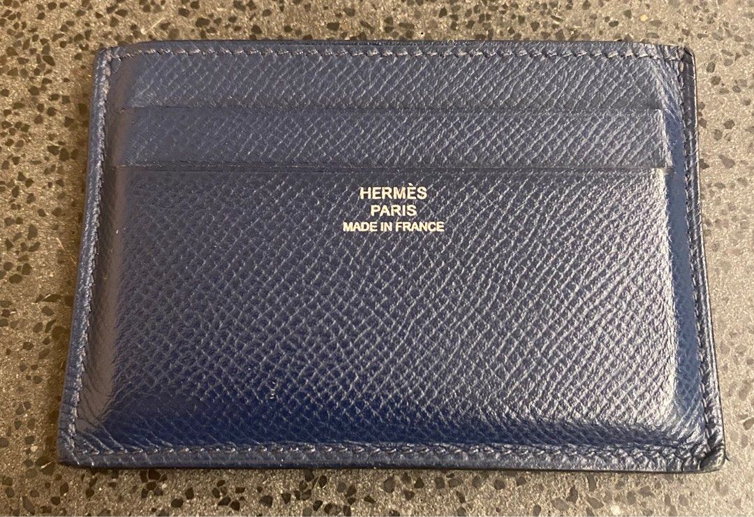 Hermes Citizen Twill Card Holder Gold Epsom New