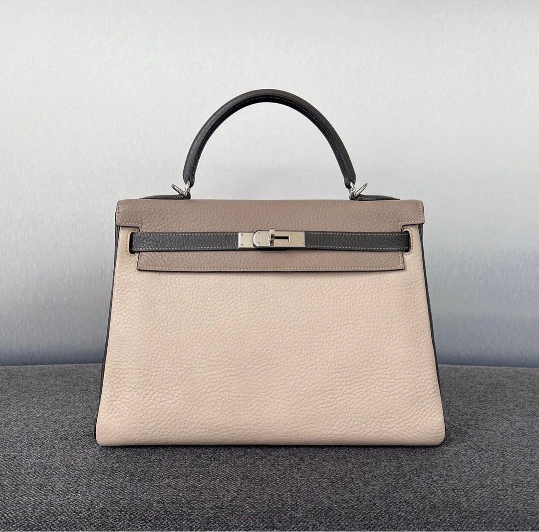 Hermes Kelly 32 E stamp Clemence Dark Brown Size 32 x 23 x 12 CM With dust  bag, strap, Luxury, Bags & Wallets on Carousell