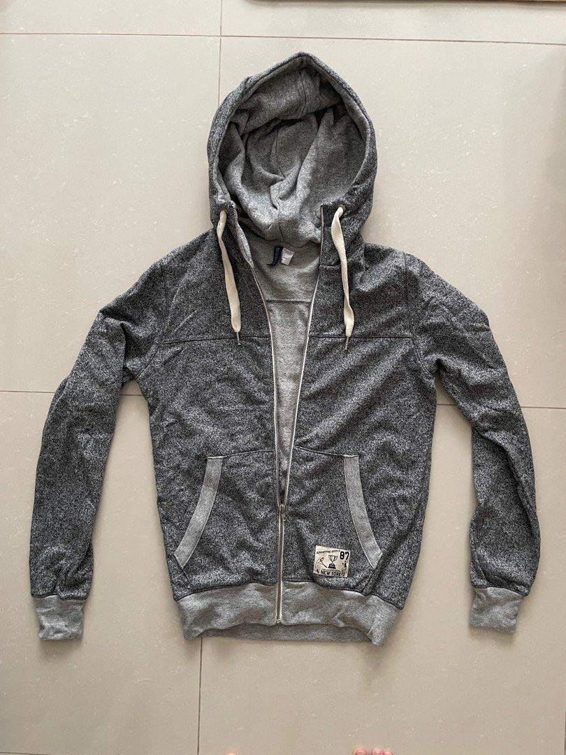 Mens grey top hoodie h&m