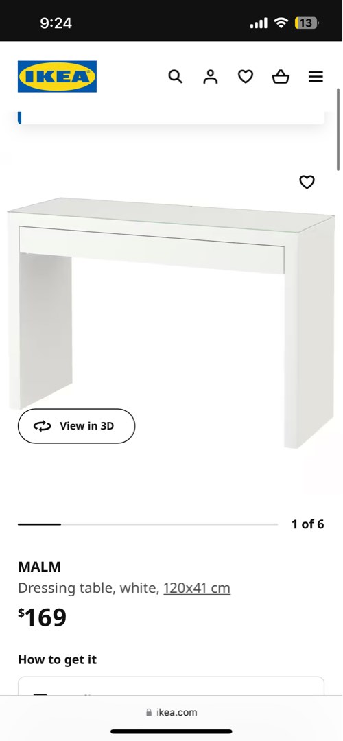 Malm dressing top table height