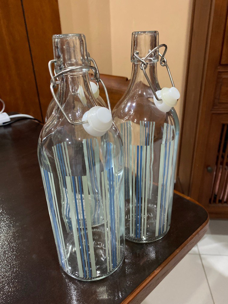 KORKEN Bottle with stopper, clear glass, Height: 11 Diameter: 4