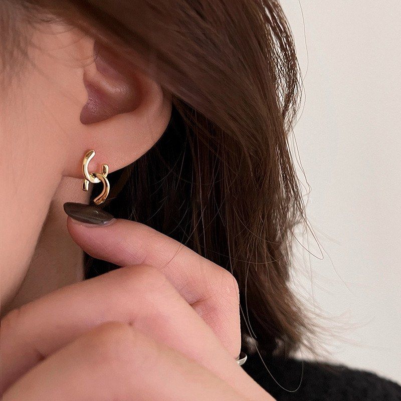 Chain stud earrings sale