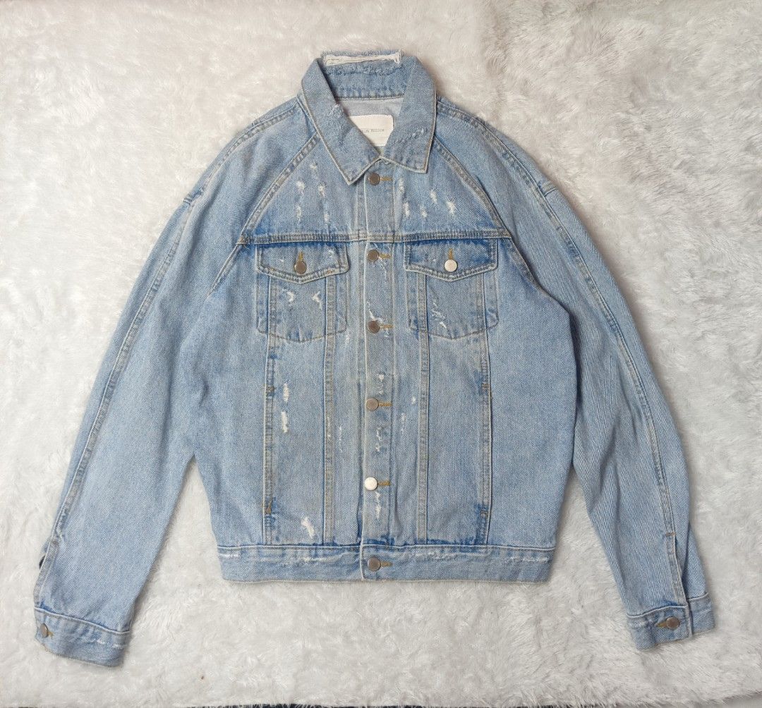 Jacket jeans Denim Holic Fesyen Pria Pakaian Atasan di Carousell