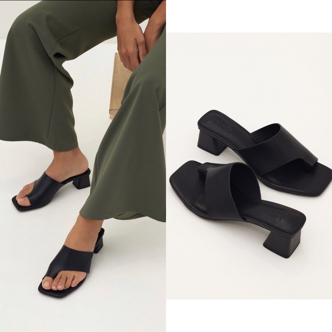 LB Paloma Cut Out Block Heels Black Size 37 BLACK CREAM available