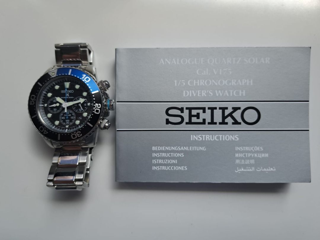 Seiko men's ssc017 prospex analog japanese quartz solar stainless steel dive watch hotsell