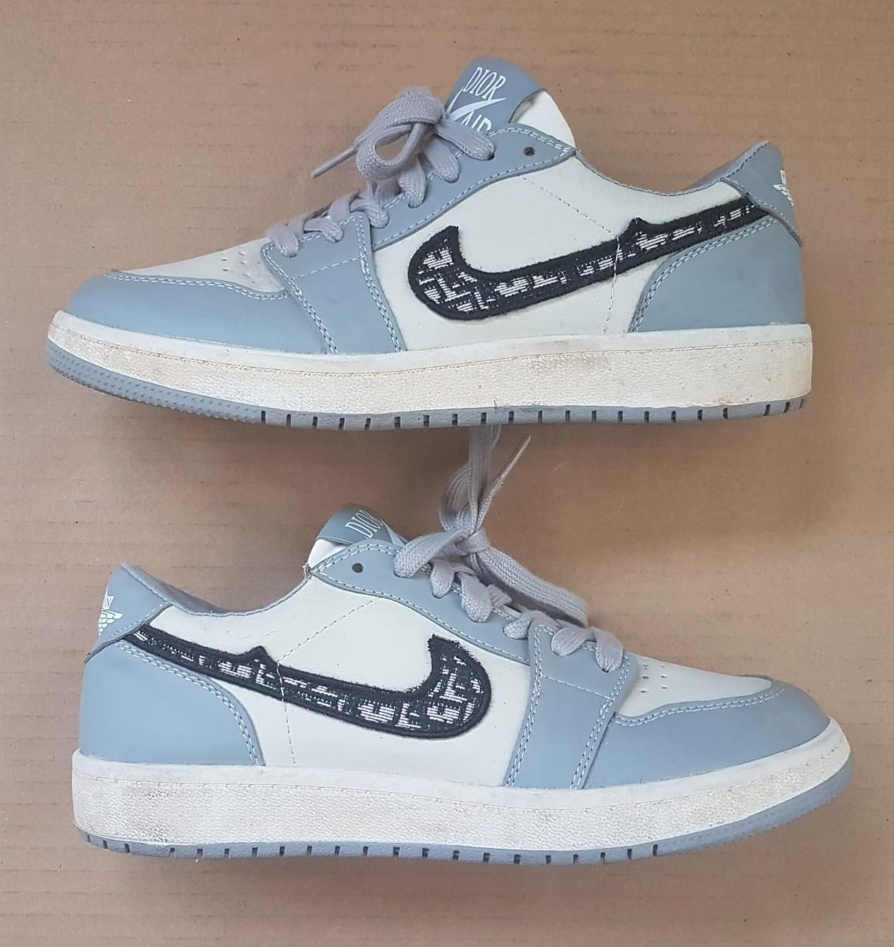 Limited Edition Dior Air Shoes Christian Dior x Nike Air Jordan 1 Low Sneakers US 7.5