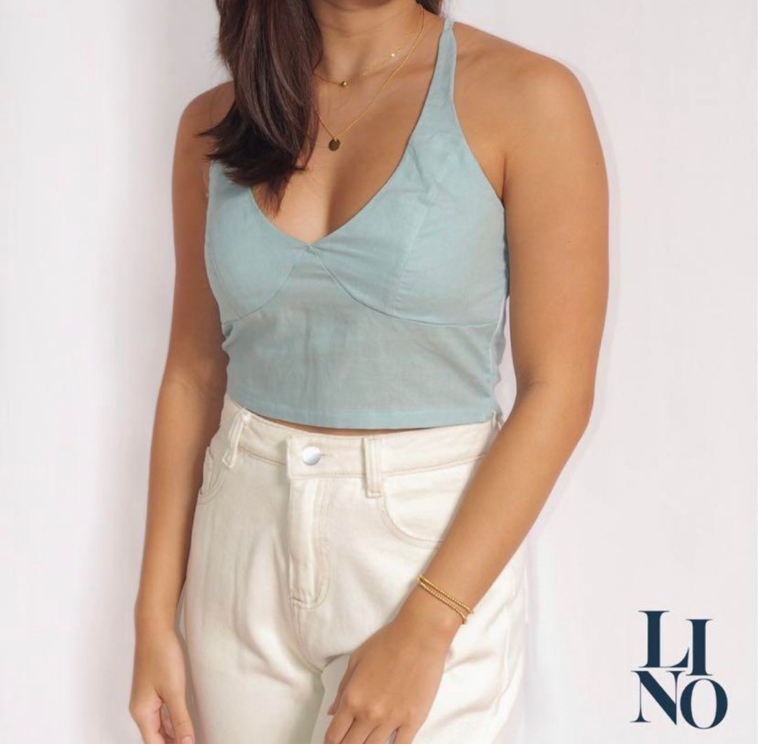 Linen halter top on Carousell