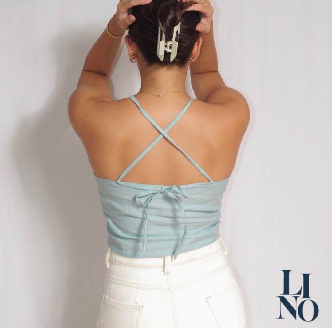Linen halter top on Carousell