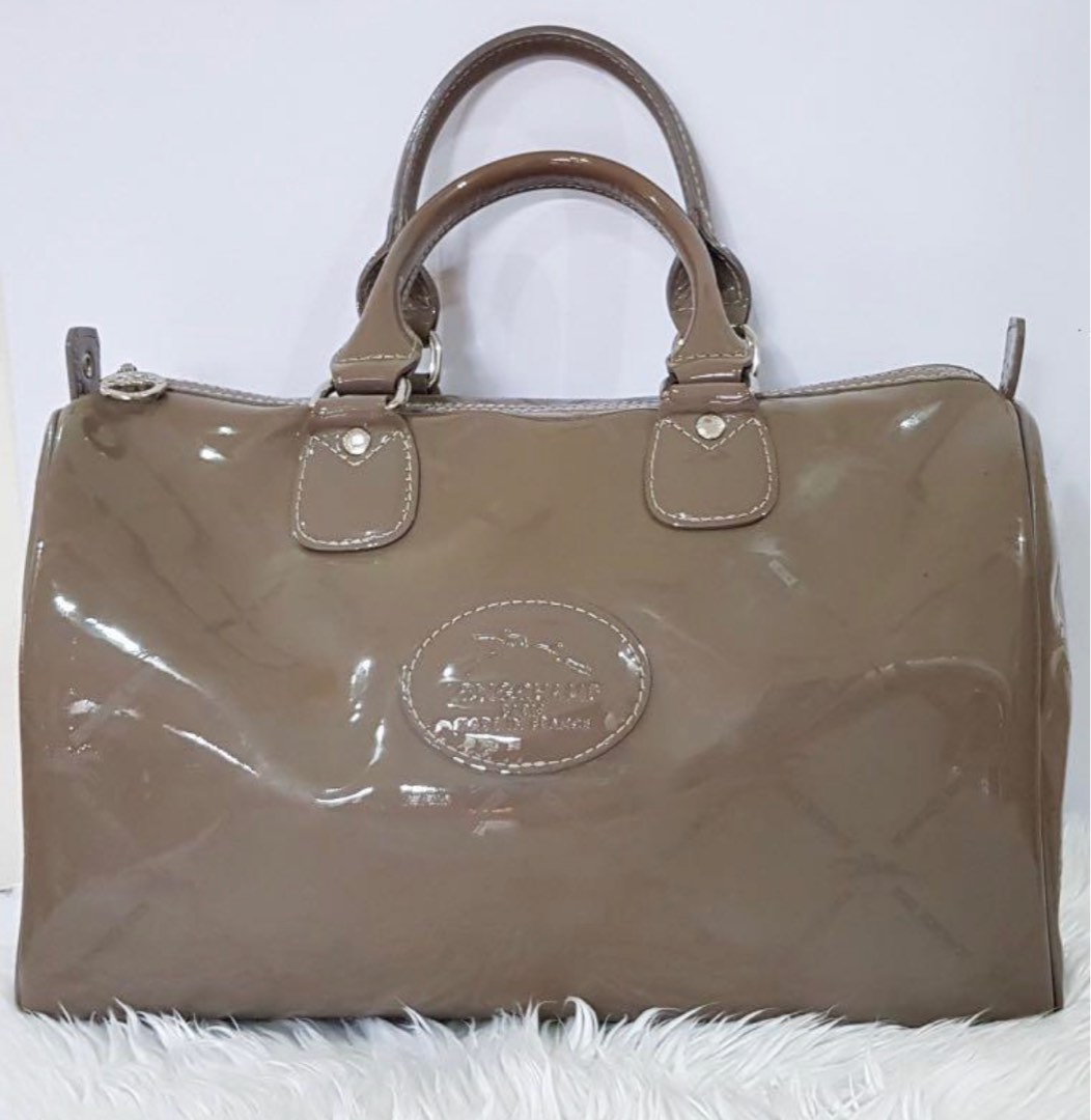 Longchamp Boston bag in patent leather, Luxury, Bags & Wallets on Carousell