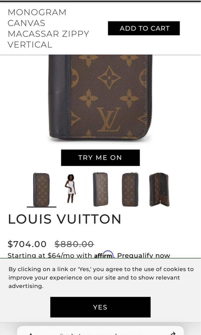 Louis Vuitton Monogram Canvas Macassar Zippy Vertical