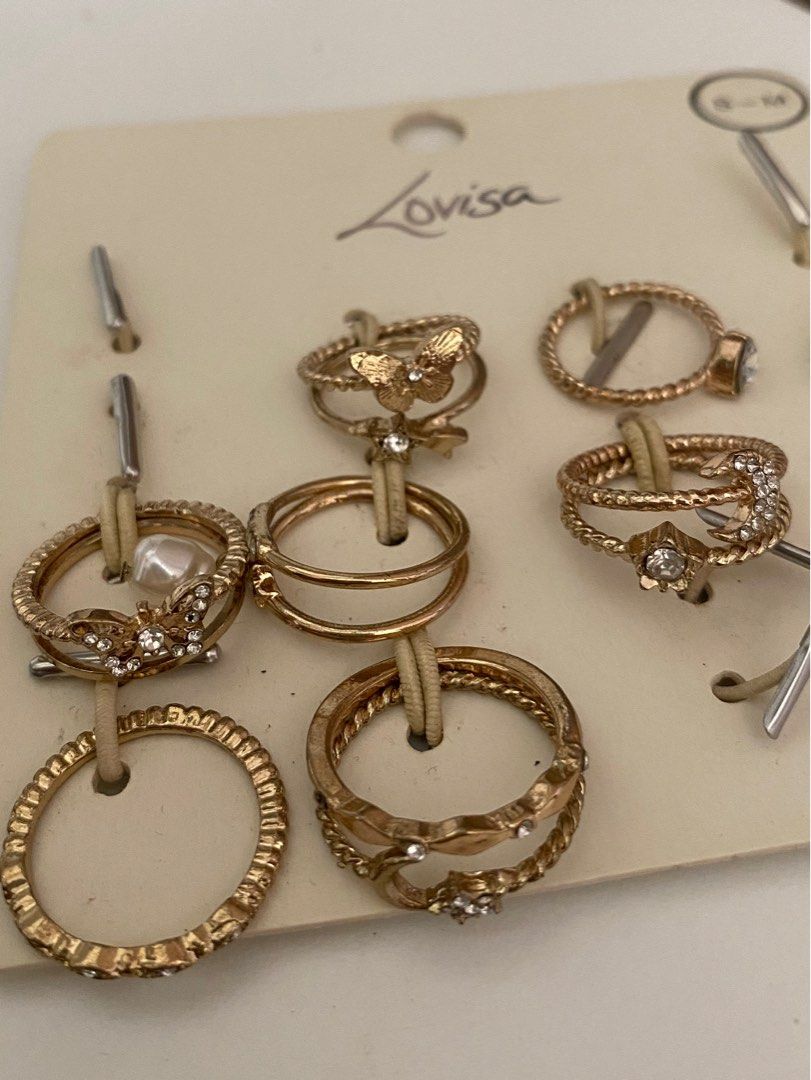 Lovisa Gold Costume Rings Women s Fashion Jewelry Organisers