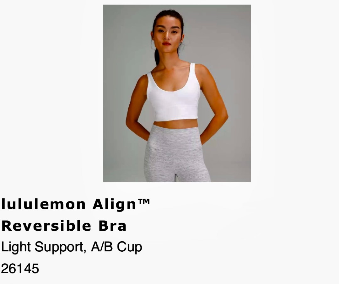Lululemon Align Reversible Bra, Women's Fashion, Activewear on