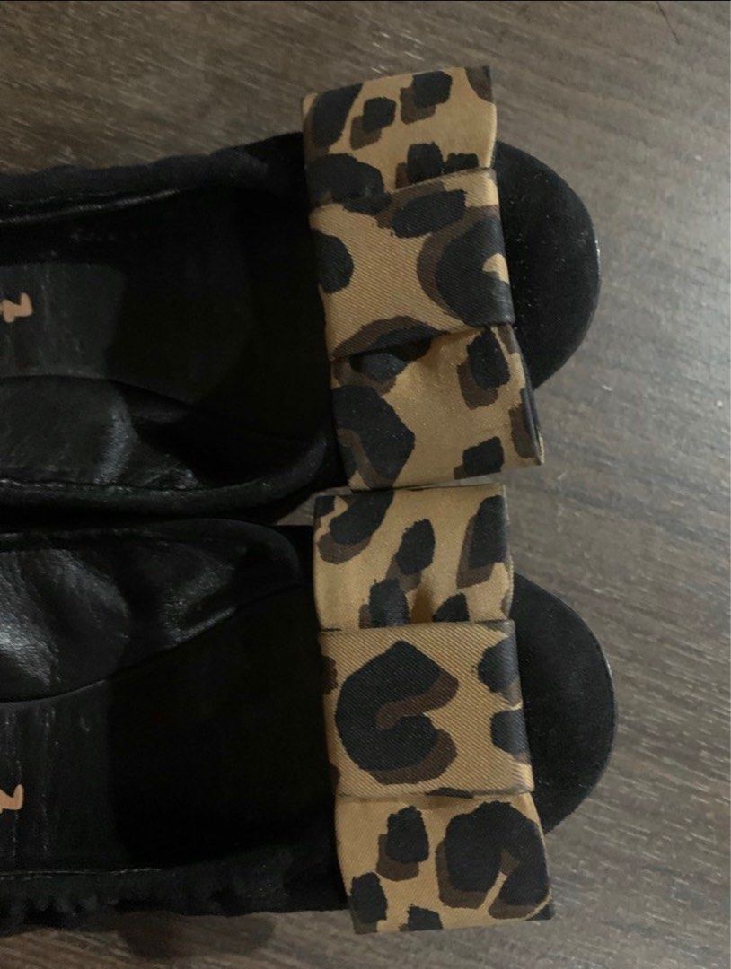Louis Vuitton Black Suede and Leopard Print Fabric Bow Scrunch