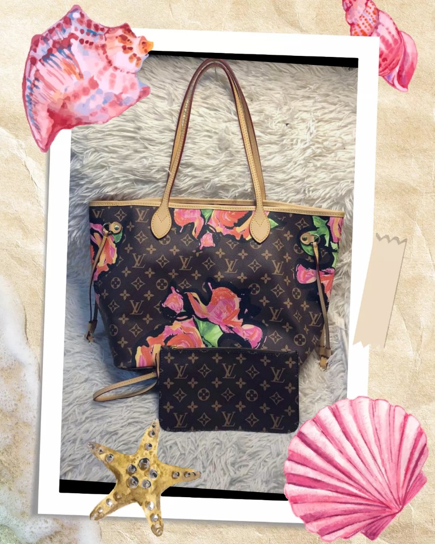 LV NEVERFULL STEPHEN SPROUSE ROSES MONOGRAM TOTE BAG, Luxury, Bags &  Wallets on Carousell