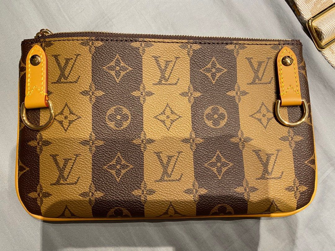 Louis Vuitton Nigo Trio Messenger Bag Limited Edition Stripes Monogram  Canvas Brown 23188047
