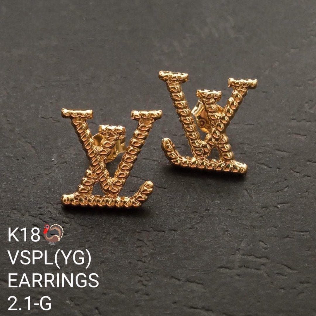 LV GOLD STUD EARRINGS, Women's Fashion, Jewelry & Organizers, Earrings on  Carousell