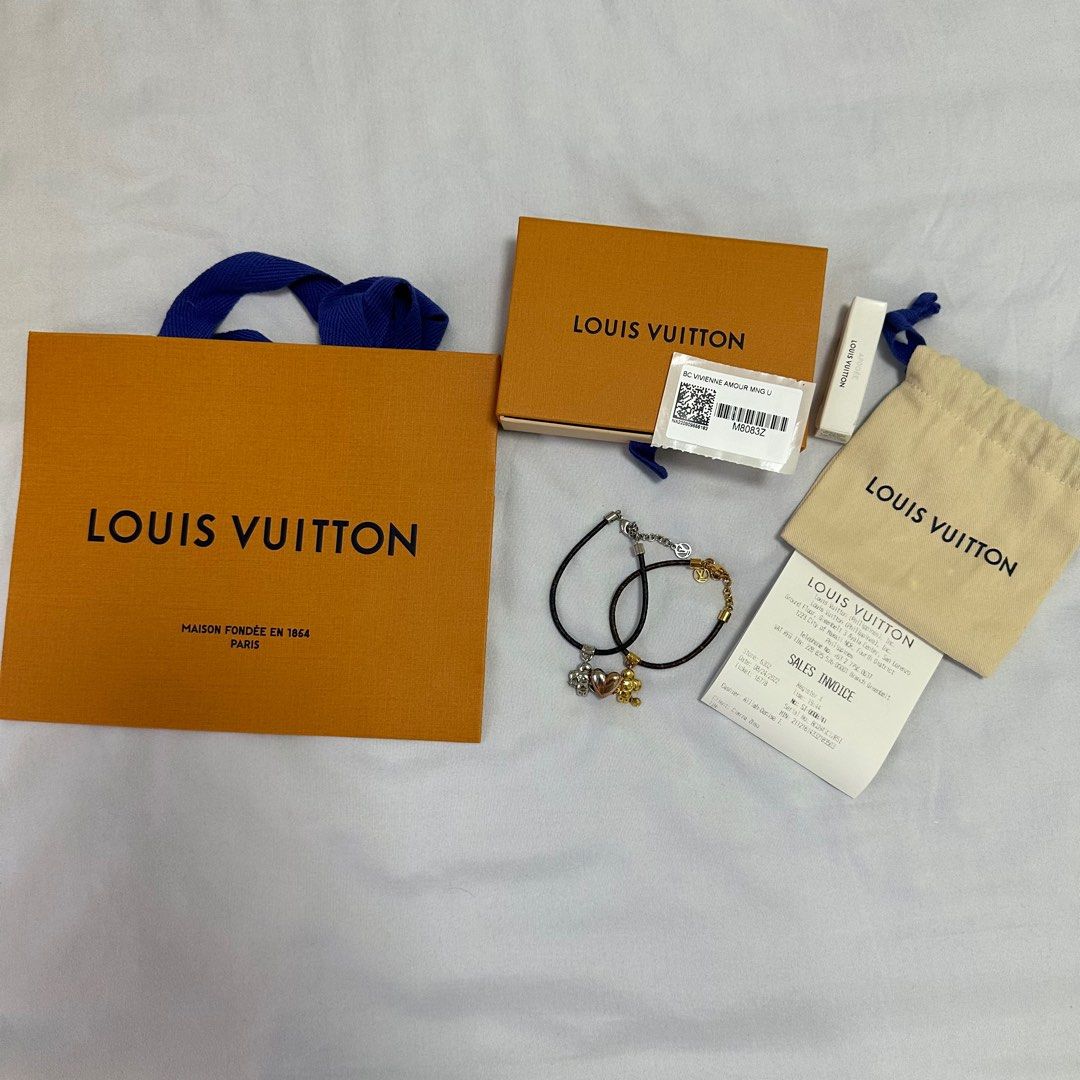 LOUIS VUITTON Monogram Vivienne Amour Bracelet Set Black 1208666
