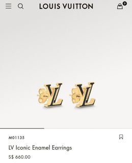 Louis Vuitton LV Iconic Jet Black Earrings, Black, One Size