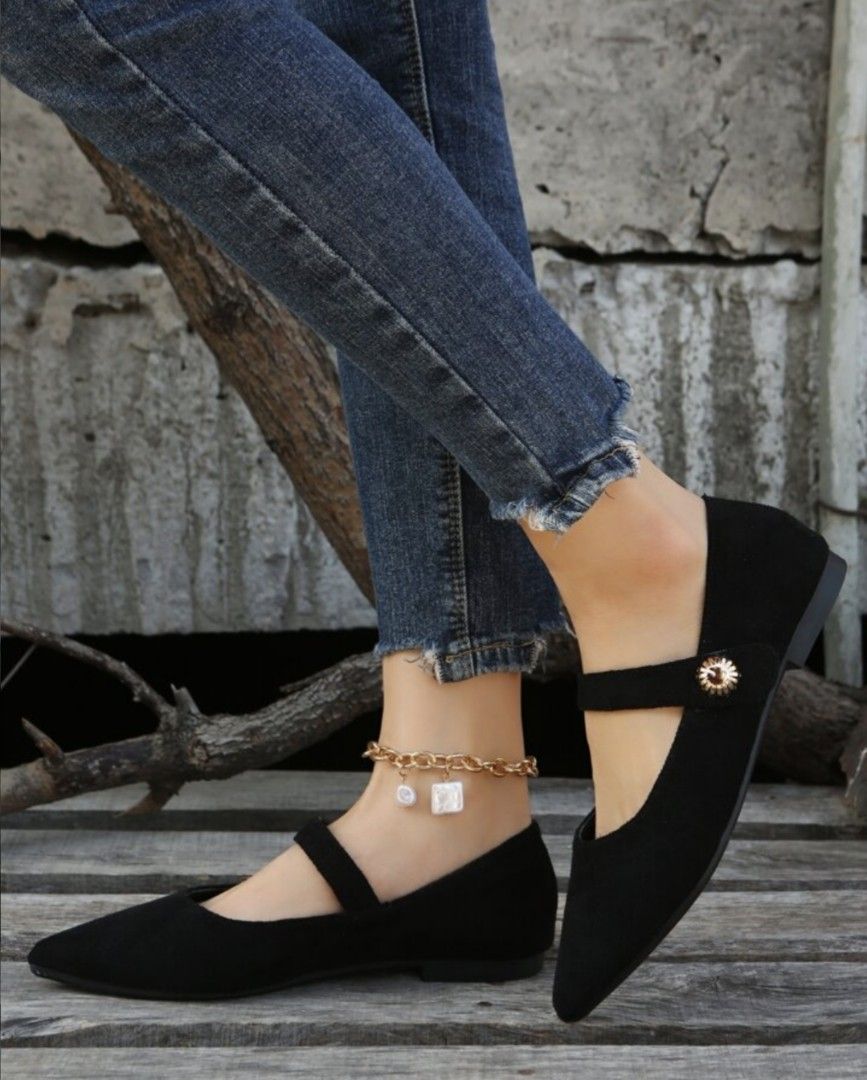Mary jane black flats store