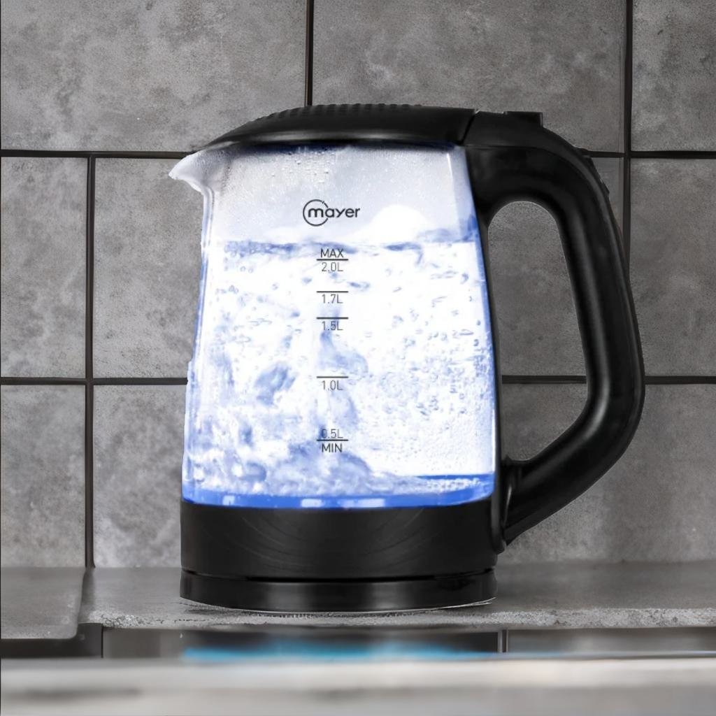 Mayer Electric Glass Kettle MMEKG200 2L, TV & Home Appliances, Kitchen Appliances, Kettles