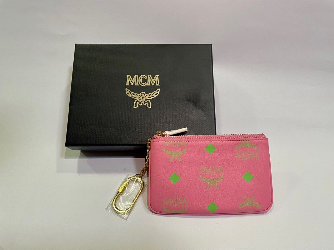 MCM Key Pouch in Color Splash Logo Leather