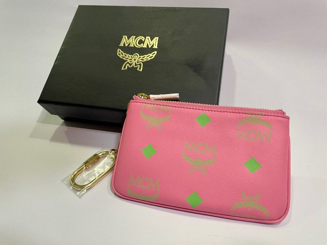 MCM Key Pouch in Color Splash Logo Leather