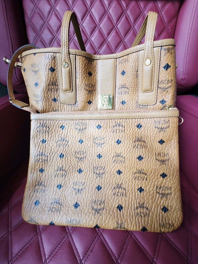 Mcm large liz reversible shopper store