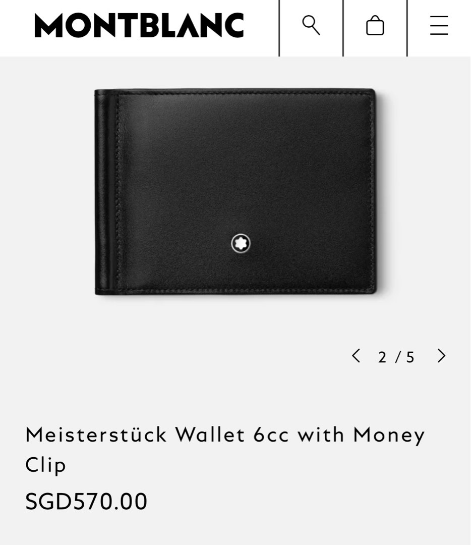 Meisterstück wallet 6cc with money clip clearance