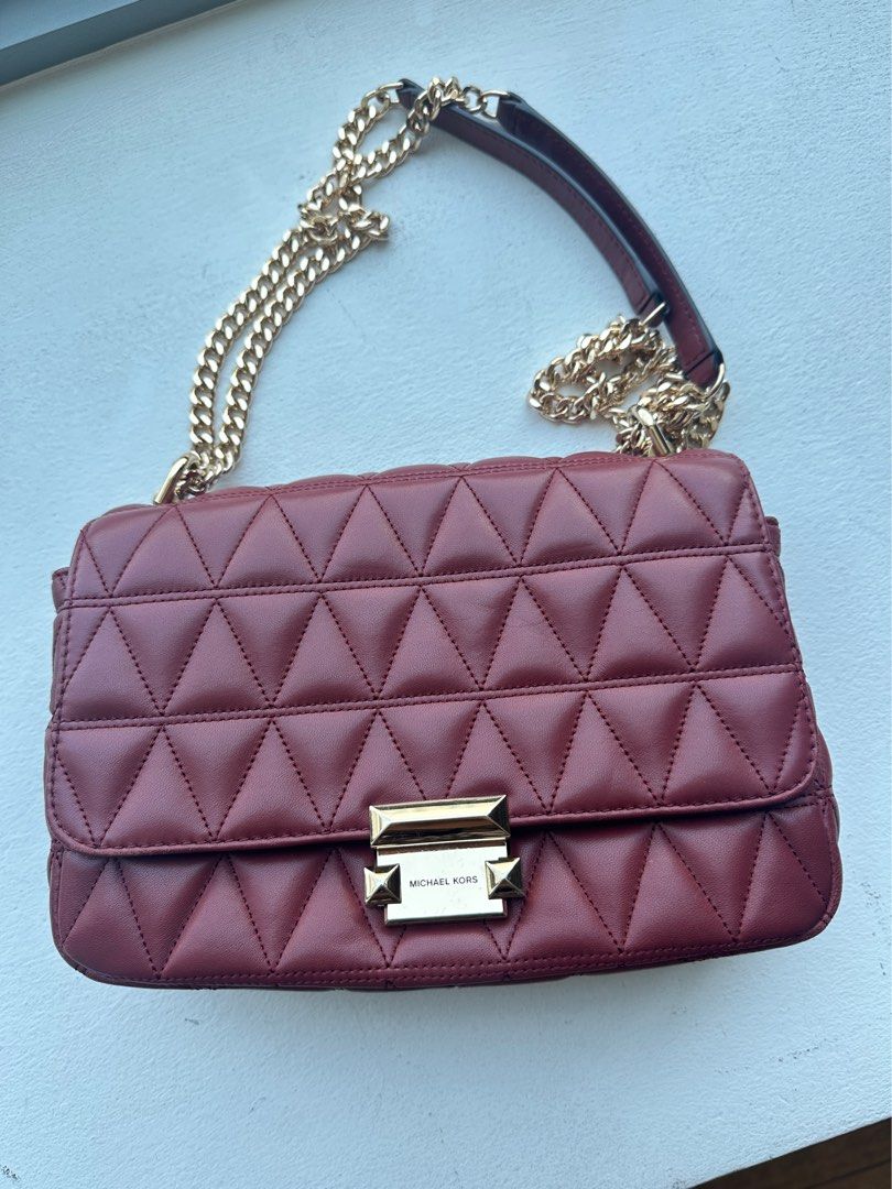 Oxblood michael kors sale bag