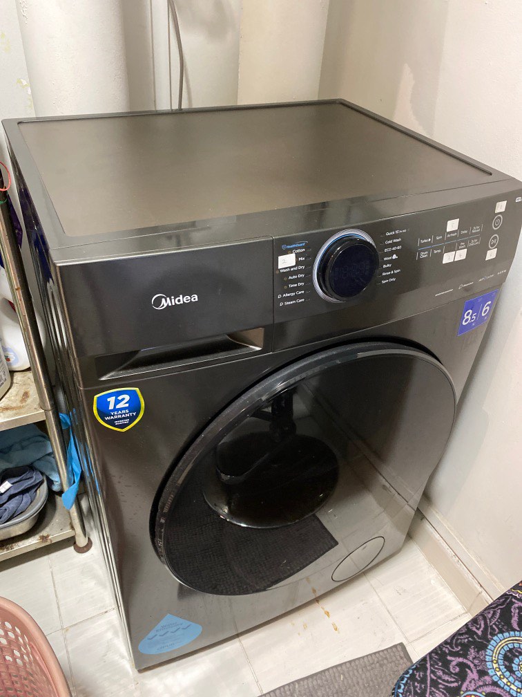 Midea washer dryer combo MF200D85B, TV & Home Appliances, Washing