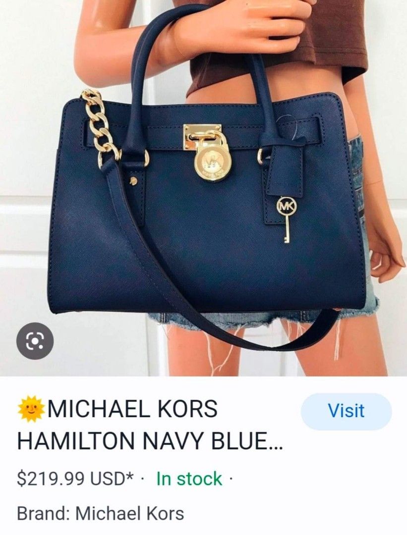 Michael kors hamilton navy blue sales