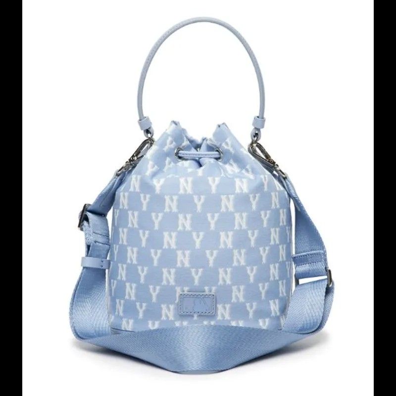 NY Yankees Monogram Jacquard Mini Crossbody Bag Light Blue