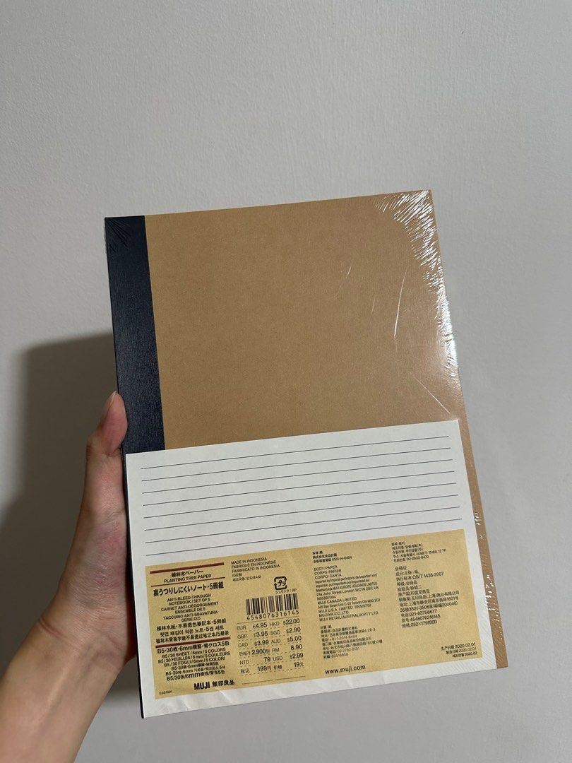 Planting Tree Paper Notebook Muji Notebook Australia Muji  Anti-Bleed-Through Notebook Set Of 5, Hobbies
