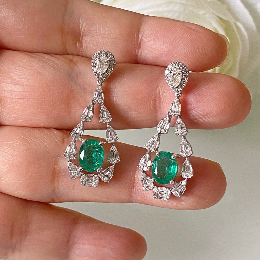 CERTIFIED Natural Emerald earrings Women s Fashion Jewelry